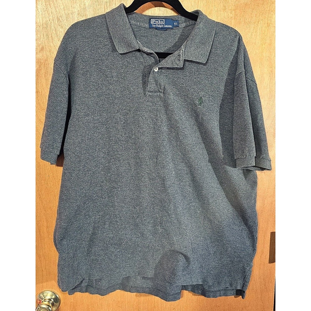 Polo By Ralph Lauren Men's shirt Dark Gray Multi Color Green Horse XL S-Sleeve